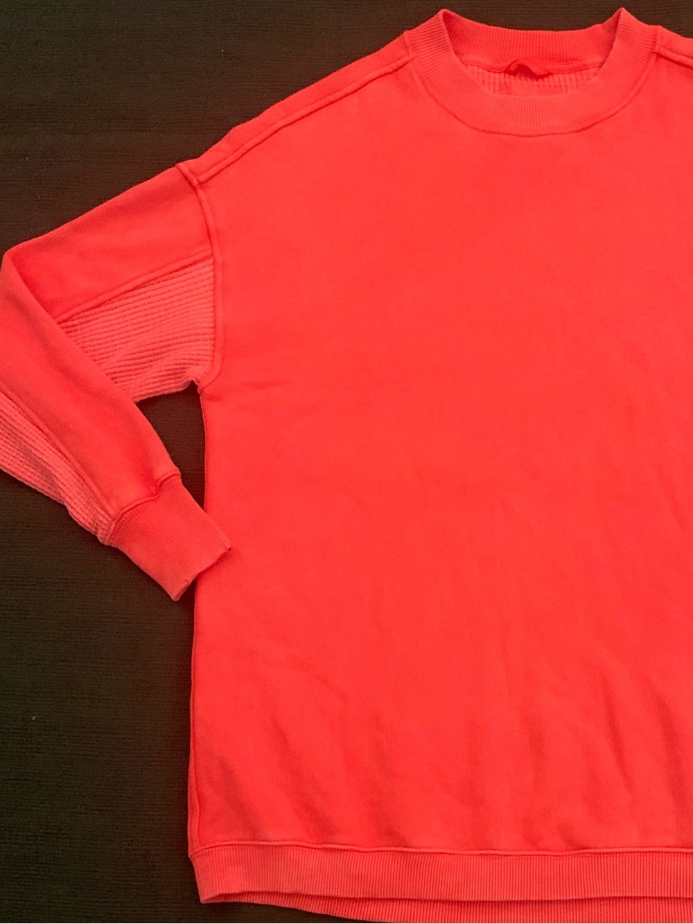 AERIE Red Ribbed Sweatshirt - Picture 1 of 7